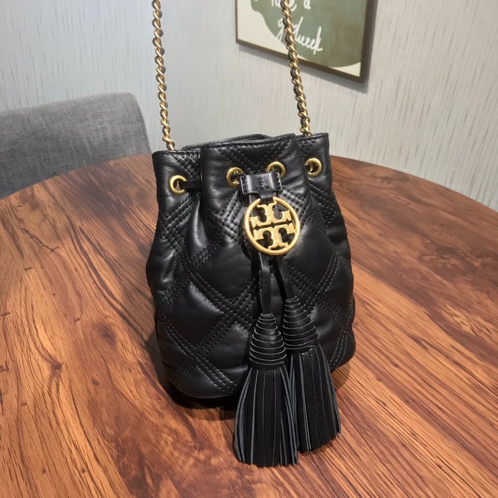 NEW TORY BURCH FLEMING Mini Soft Leather Bucket Bag